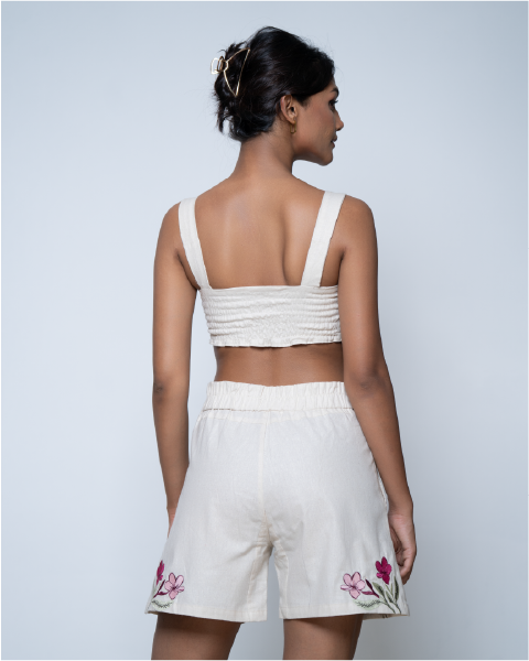 Amalfi Bloom Embroidery Panel Top