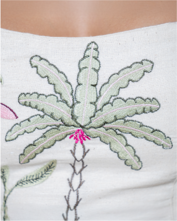 Amalfi Bloom Embroidery Panel Top